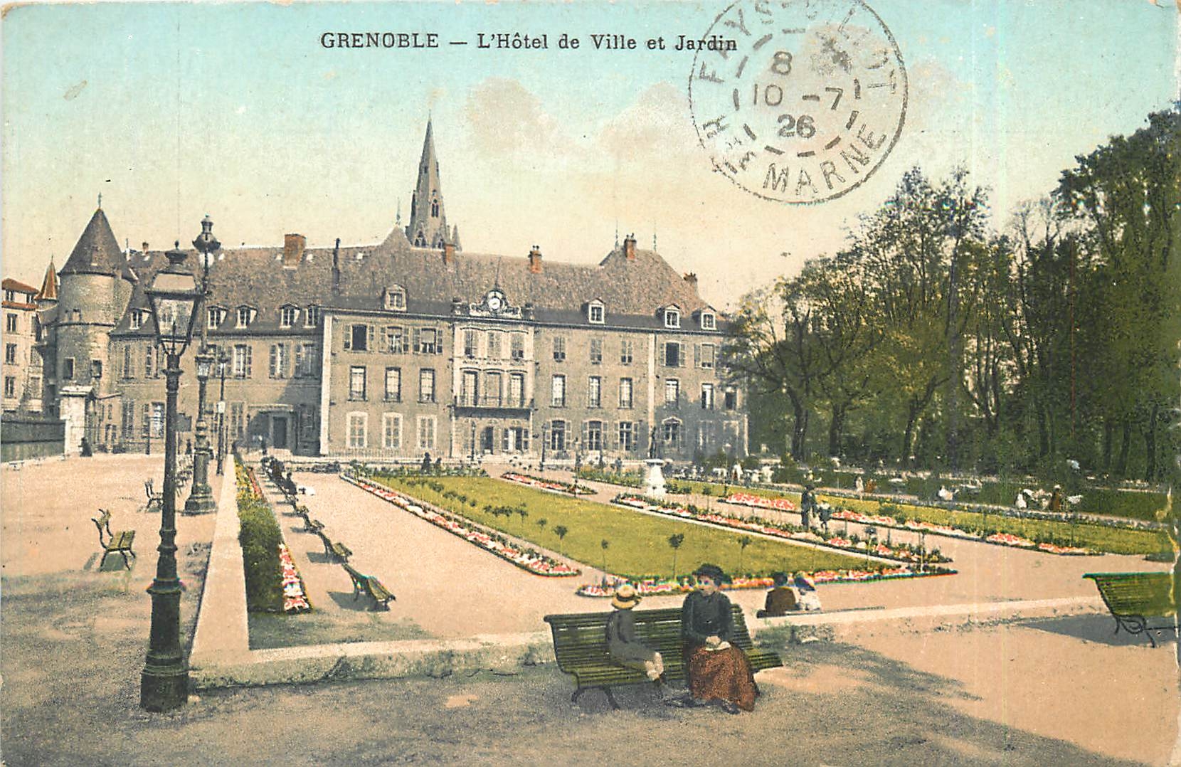 CPA Grenoble L'Hotel de Ville et Jardin 