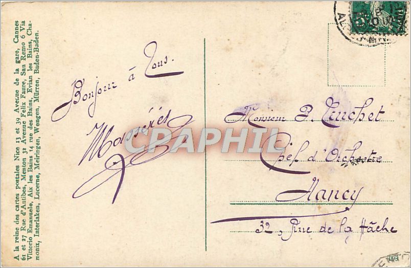 CPA Menton La Promenade du midi et le Cap Marti  — Rückseite