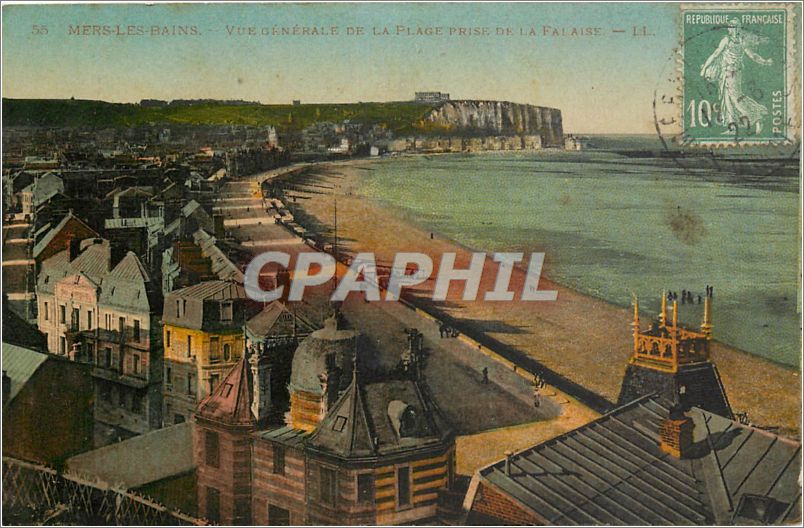 CPM Mers les Bains Vue generale de la Plage prise de la Falaise 