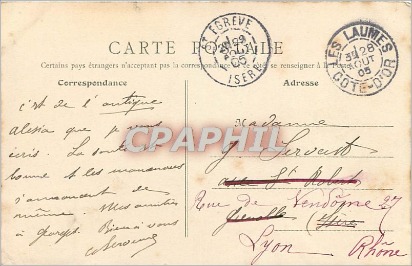 CPM Alise Sainte Reine La Statue de Vercinetorix  — Rückseite