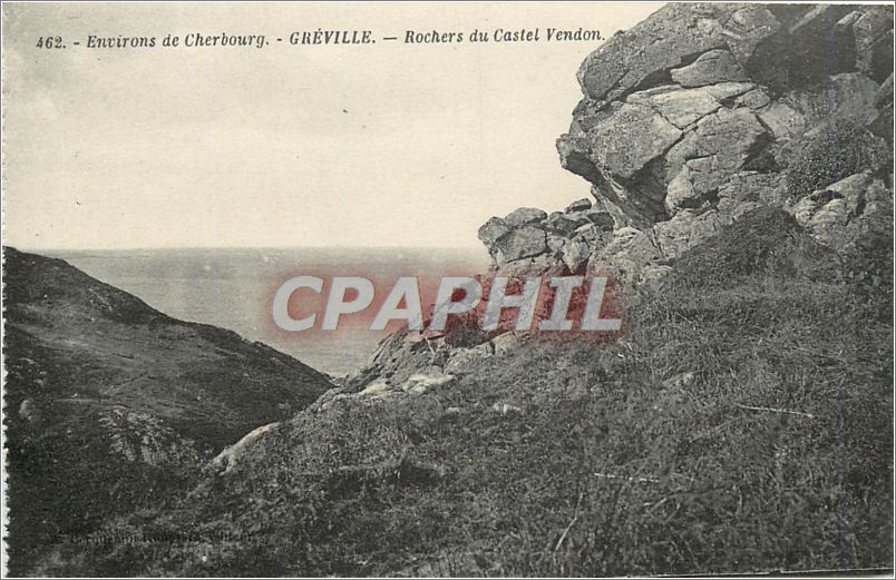 CPM Environs de Cherbourg Greville Rochers du Castel Vendon 