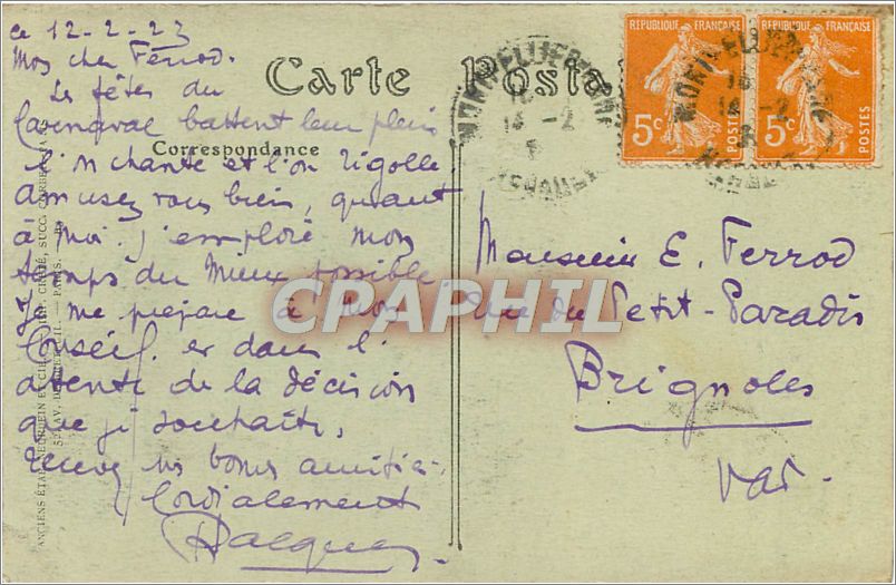 CPA Montpellier L'Aqueduc des Arceaux  — Verso