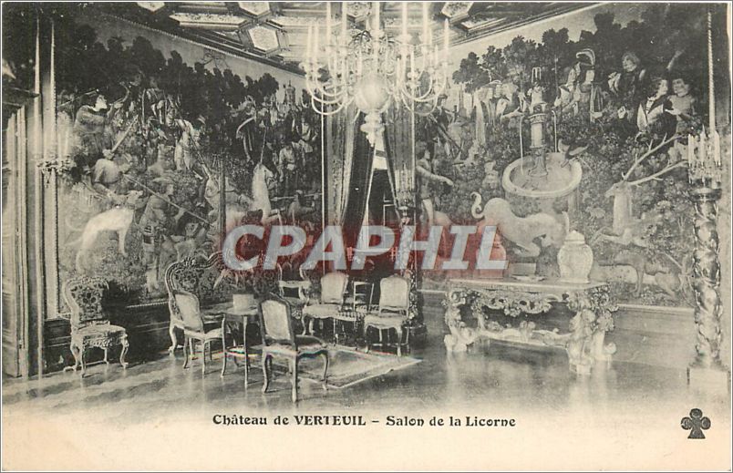 CPA Chateau de Verteuil Salon de la Licorne 