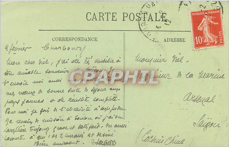 CPA Environs de Cherbourg Le Chateau de Sotteville  — Verso