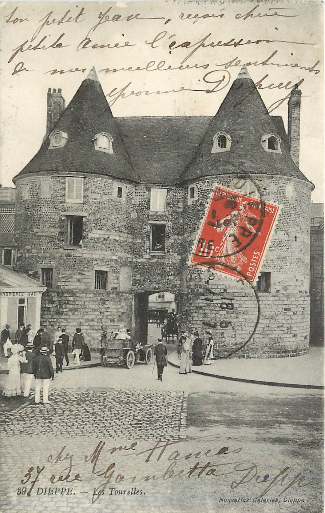 CPA Dieppe Les Tourelles Aitomobile