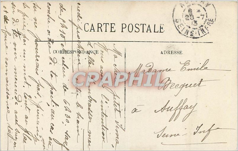CPA Dieppe Les Tourelles Aitomobile — Verso