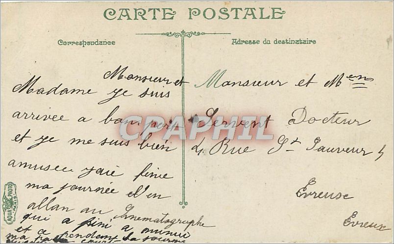 CPA Paris Le Trocadero  — Verso