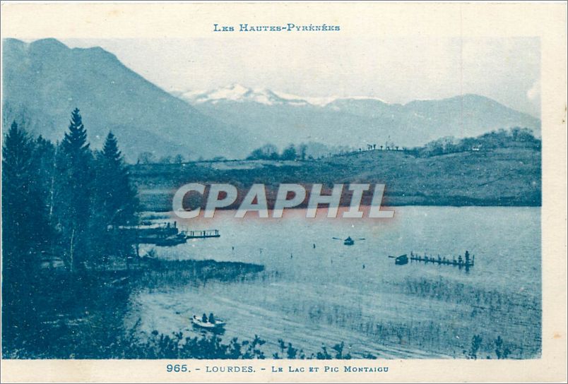 CPA Les Hautes Pyrenees Lourdes Le Lac et Pic Montaigu 