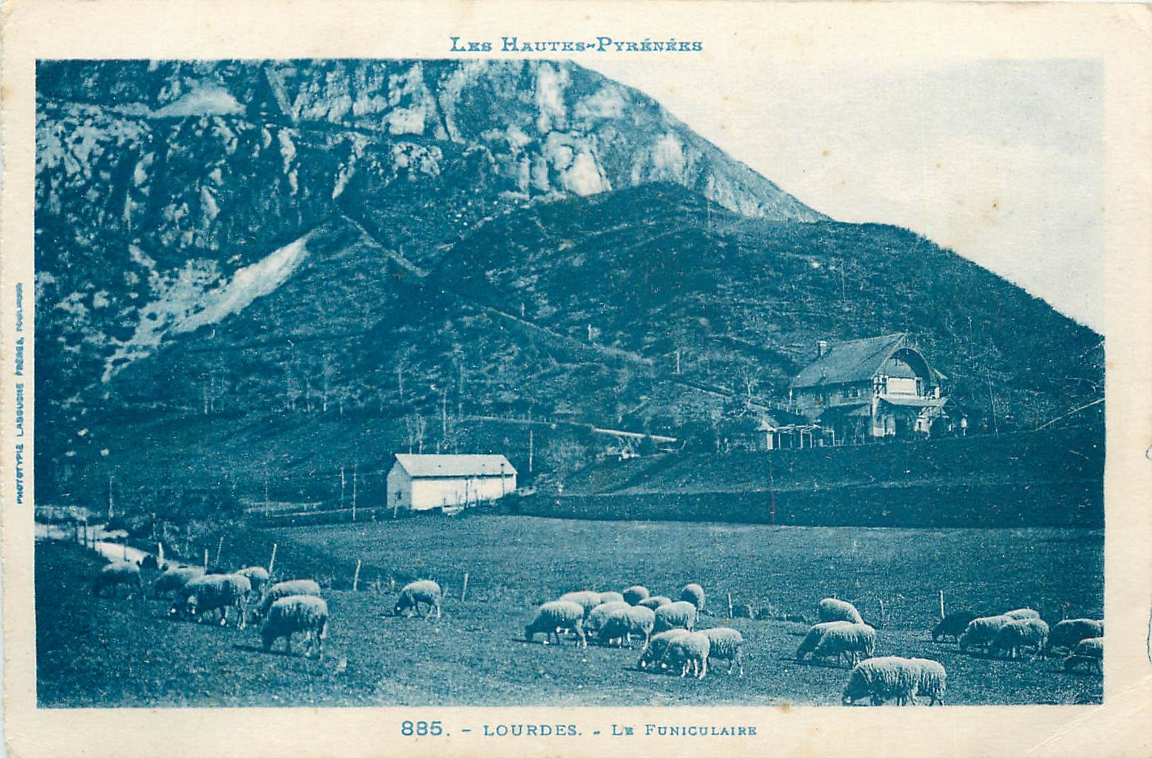 CPA Les Hautes Pyrenees Lourdes Le Funiculaire Moutons