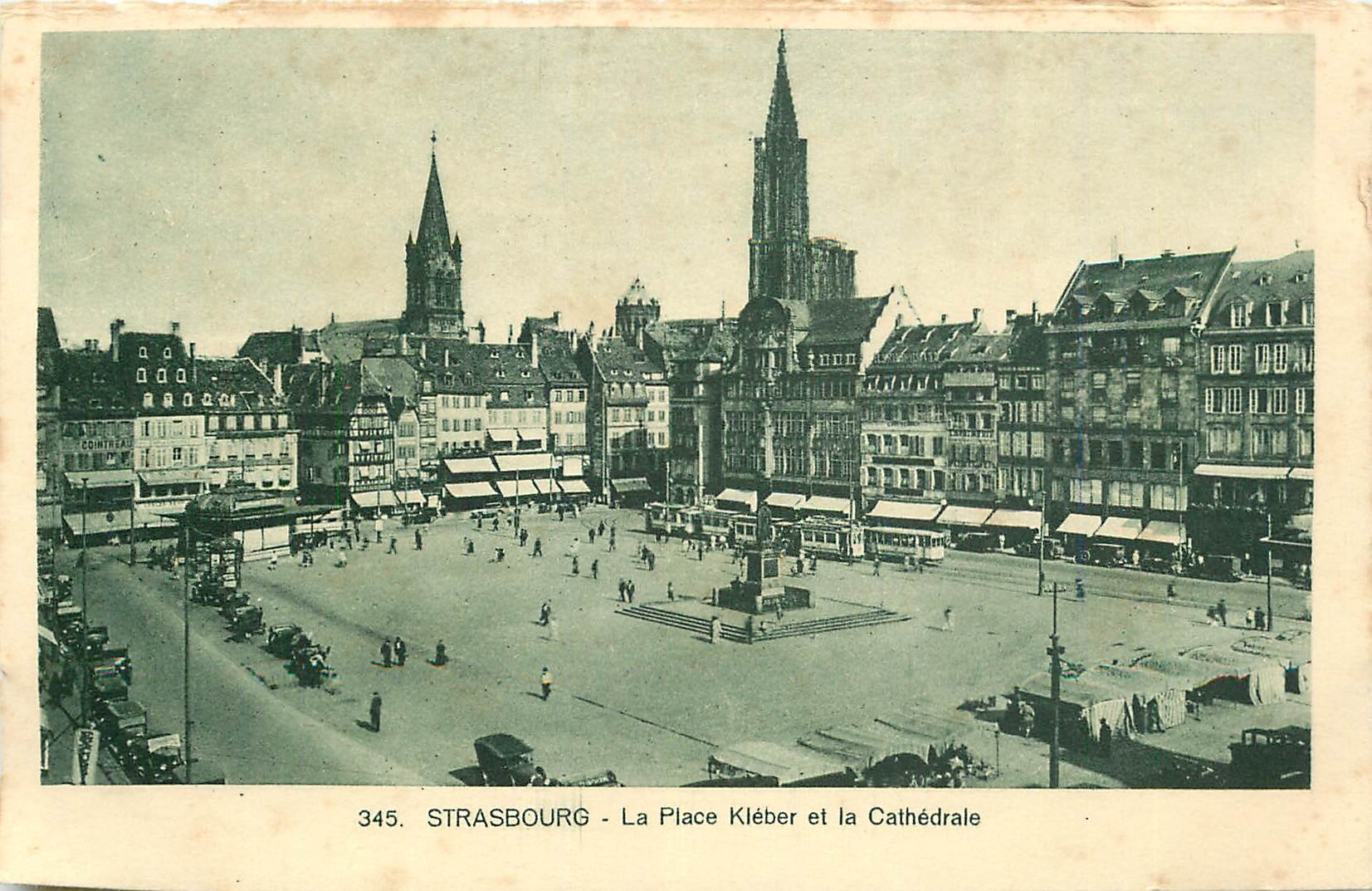 CPA Strasbourg La Place Kieber et la Cathedrale 
