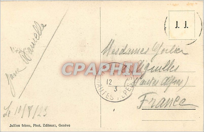 CPA Geneve Monument Brunswick  — Verso