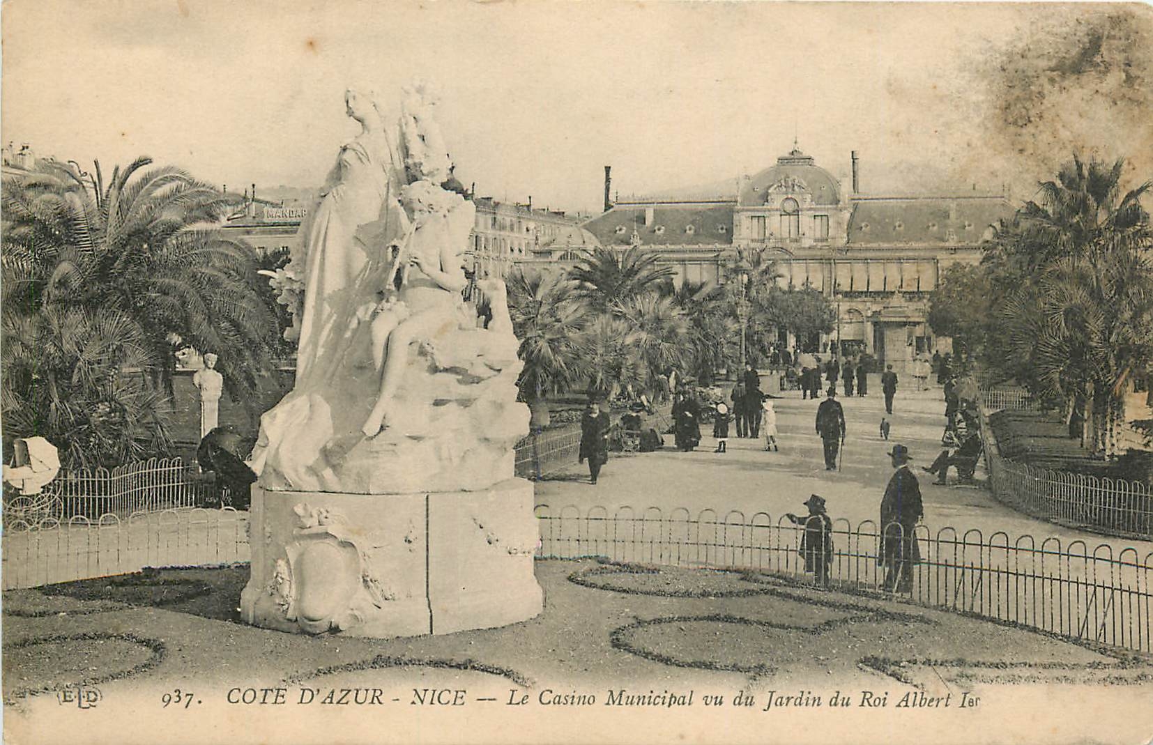 CPA Cote d'Azur Nice Le Casino Municipal vu du Jardin du Roi Albert 1er