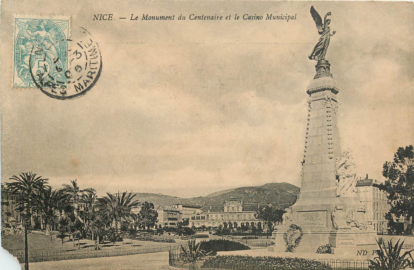 CPA Nice Le Monument du Centenaire et le Casino Municipal 