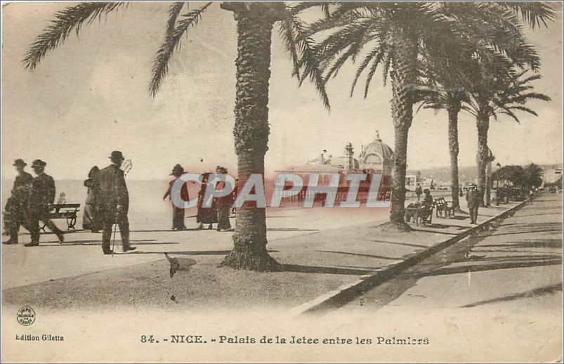 CPA Nice Palais de la Jetee entree les Palmiers 