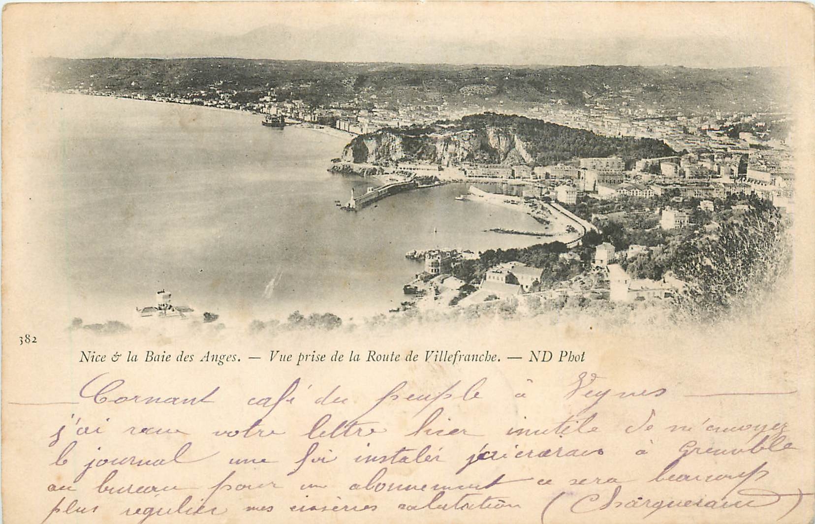 CPA Nice la Baie des Anges Vue prise de la Route de Villefranche 