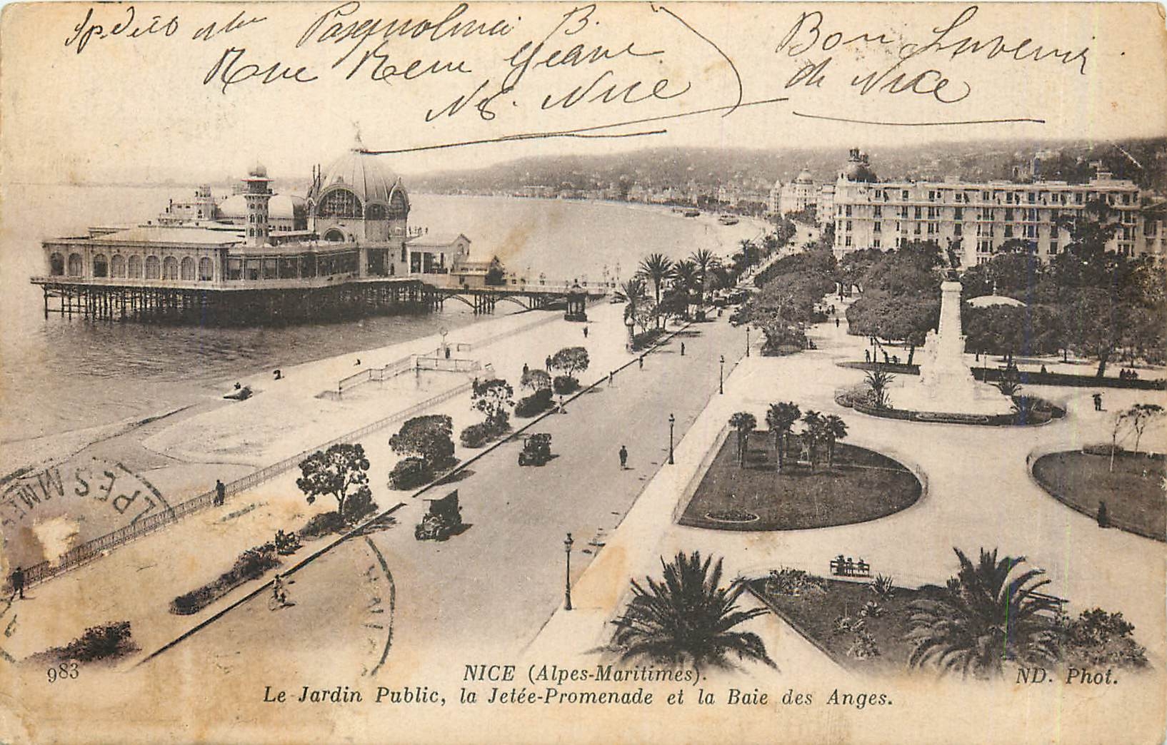 CPA Nice Alpes Maritimes Le Jardin Public la Jetee Promenade et la Baie des Anges 