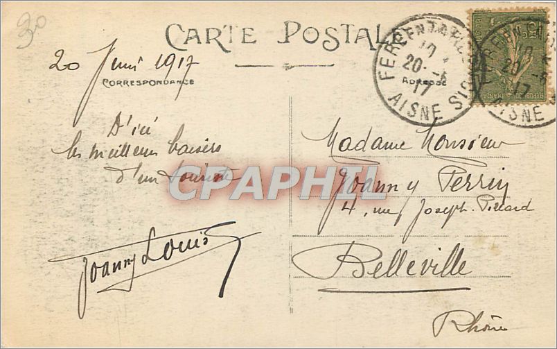 FÈRE-EN-TARDENOIS (Aisne) — Les Ruines du Château — Les Tours — Éditeur : A. Béchard, N° 14 — Verso