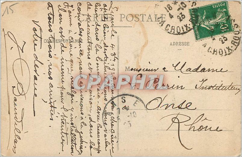 CPA La Guerre de 914 1915 Le Col de la Chipotte  — Rückseite