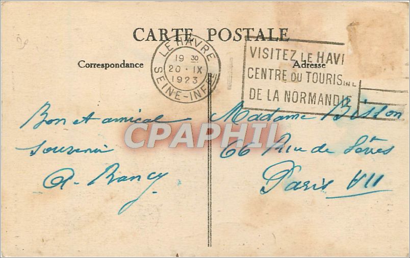 CPA Graville La Vierge Notre  — Rückseite