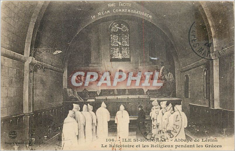 CPA Ile St Honorat Abbaye de Lerins Le Refectoire et les Religieux pendant les Graces 