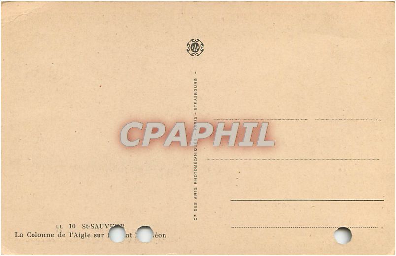 CPA St Sauveur La Colonne de l'Aigle  — Verso