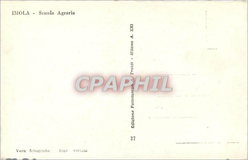 CPA Imola Scuola Agraria  — Rückseite