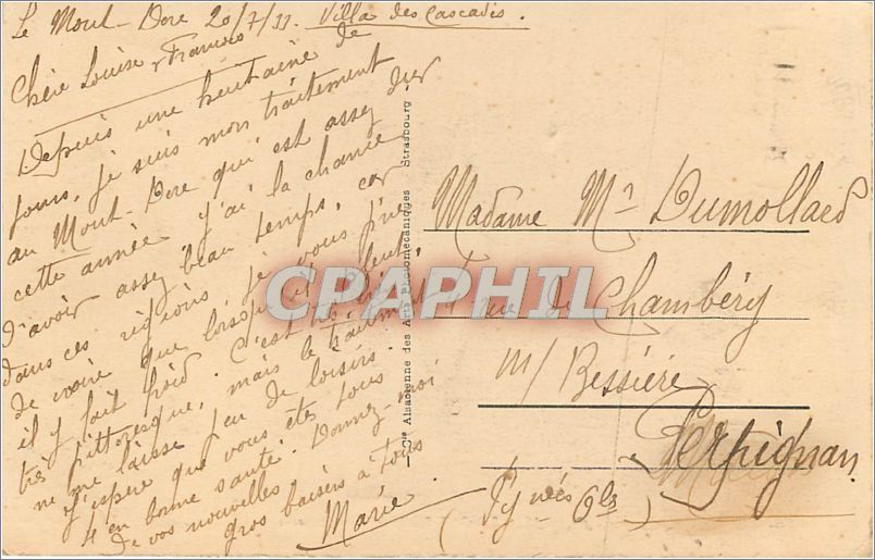 CPA Le Mont Dore Vue generale  — Verso