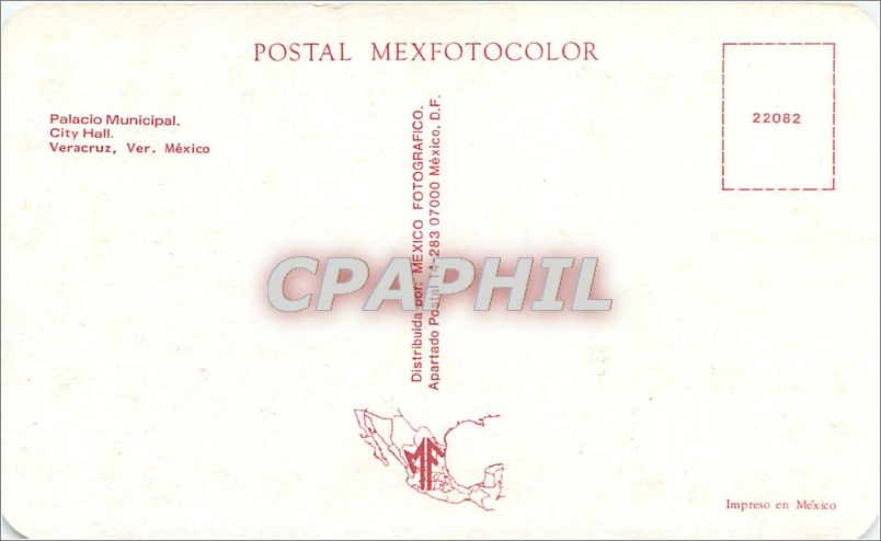 CPM Palacio Municipal Veracruz Ver Mexico  — Rückseite