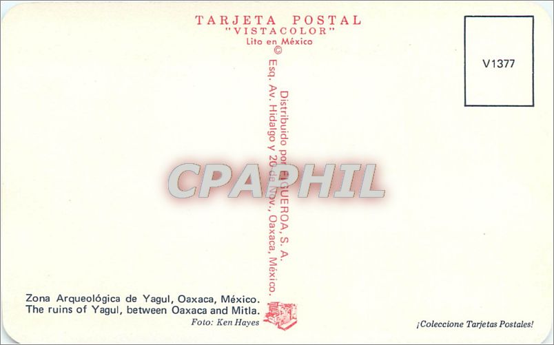 CPM Zona Arquelogica de Yagul Oaxaca Mexico  — Rückseite