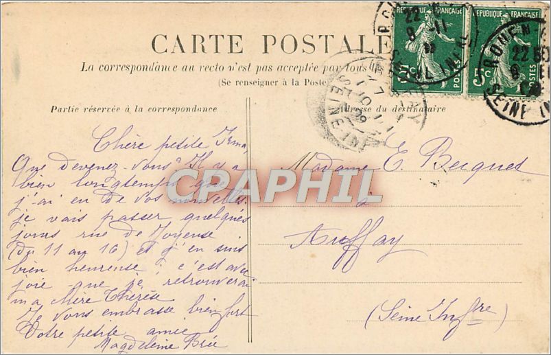 CPA Rouen Eglise Saint Joseph La Nef  — Verso