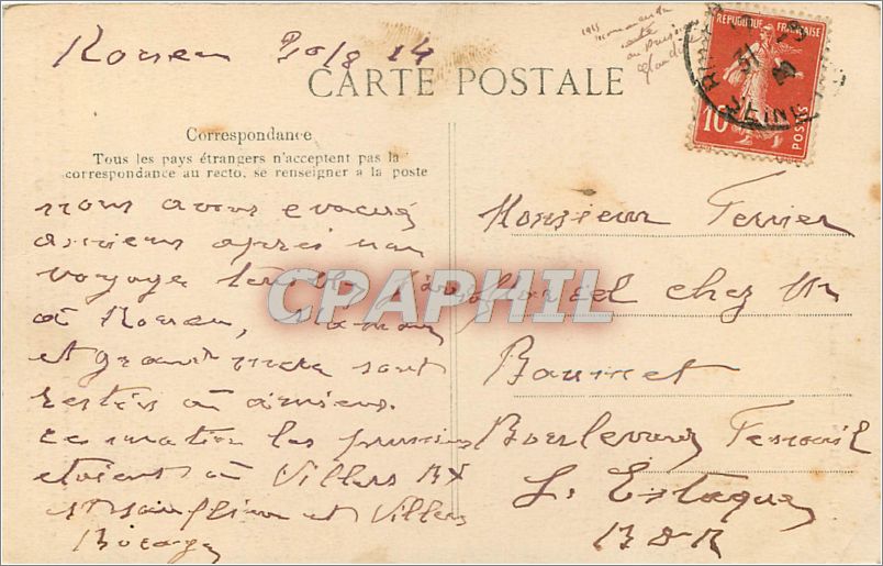 CPA Rouen La Cathedrale  — Verso