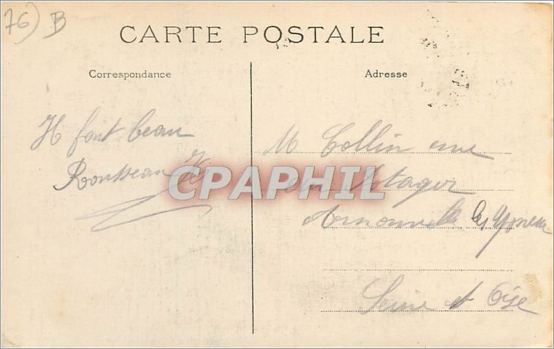 CPA Le Treport Chapelle Saint Julien et Monument des Combaltants  — Rückseite