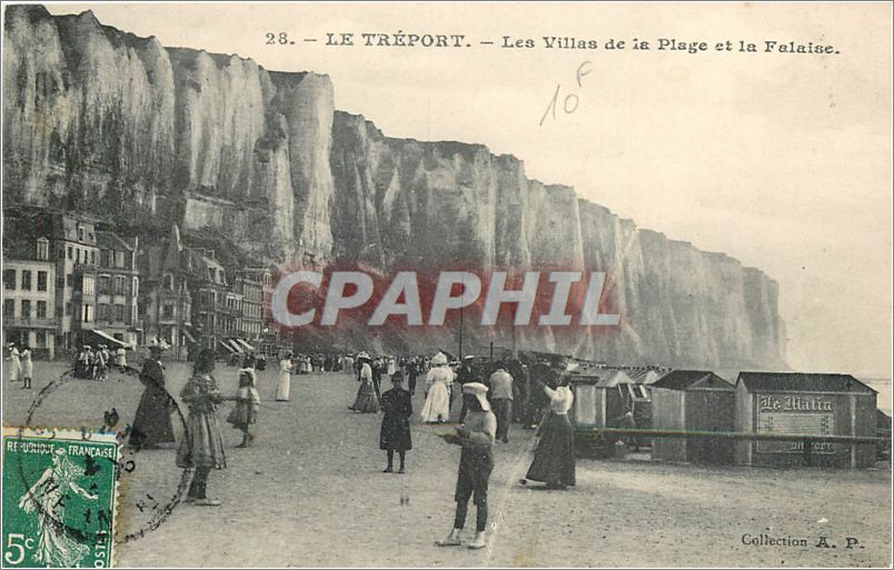 CPA Le Treport Les Villas de la Plage et la Falaise 