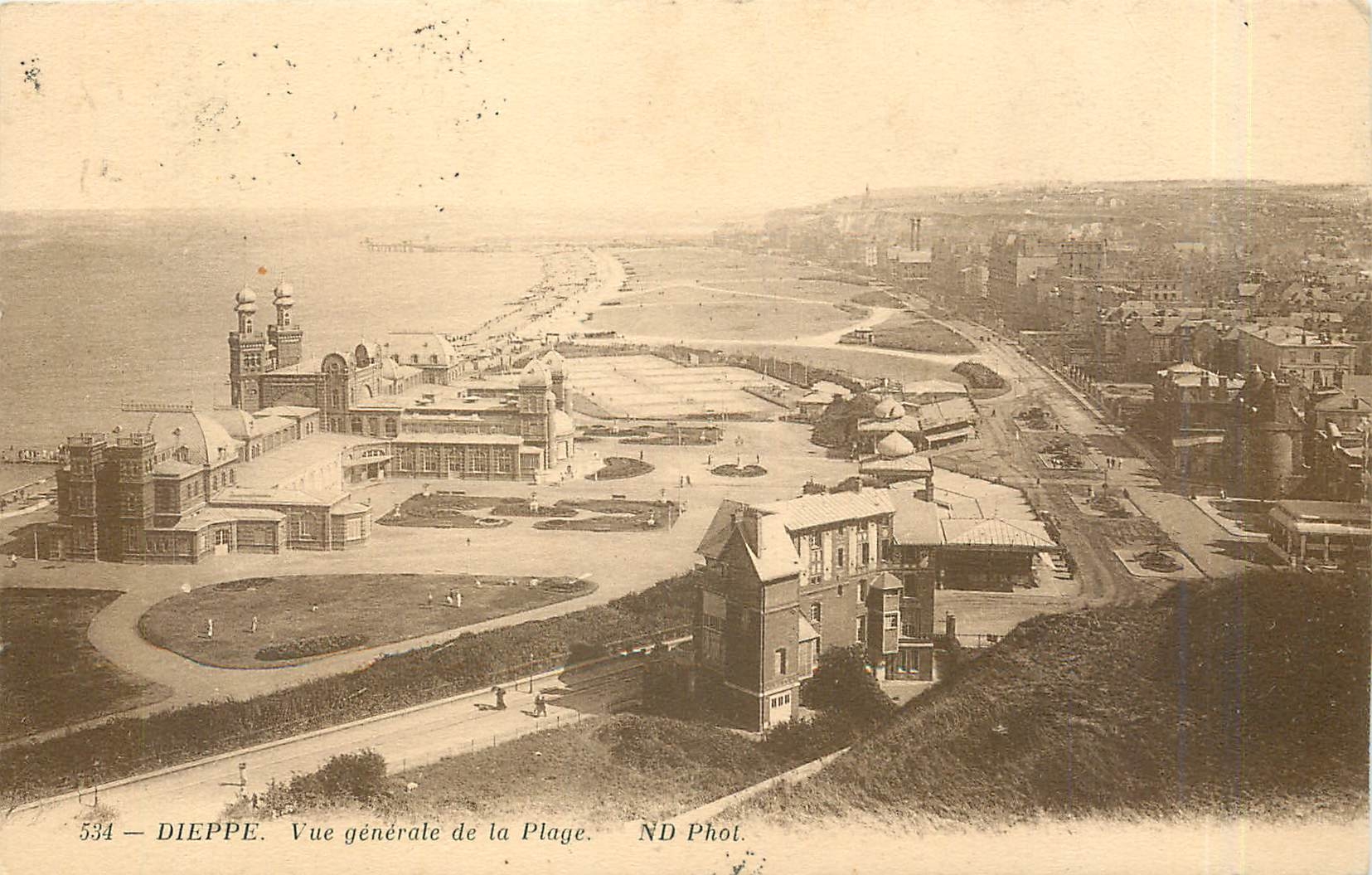 CPA Dieppe Vue generale de la Plage 