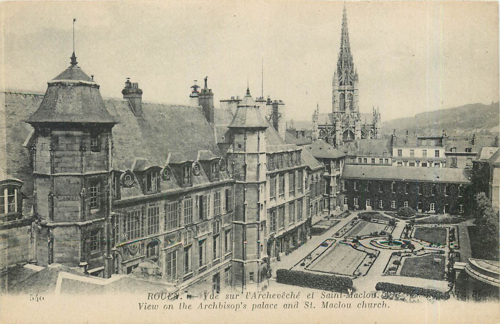 CPA Rouen Vue sur l'Archeveche et Saint Maclou 