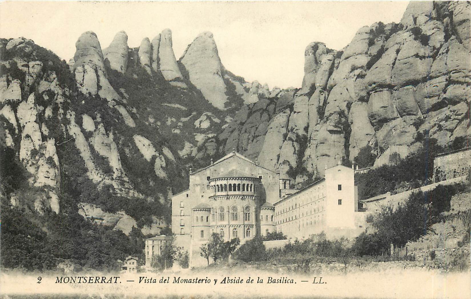 CPA Montserrat Vista del Monasterio y Abside de la Basilica 