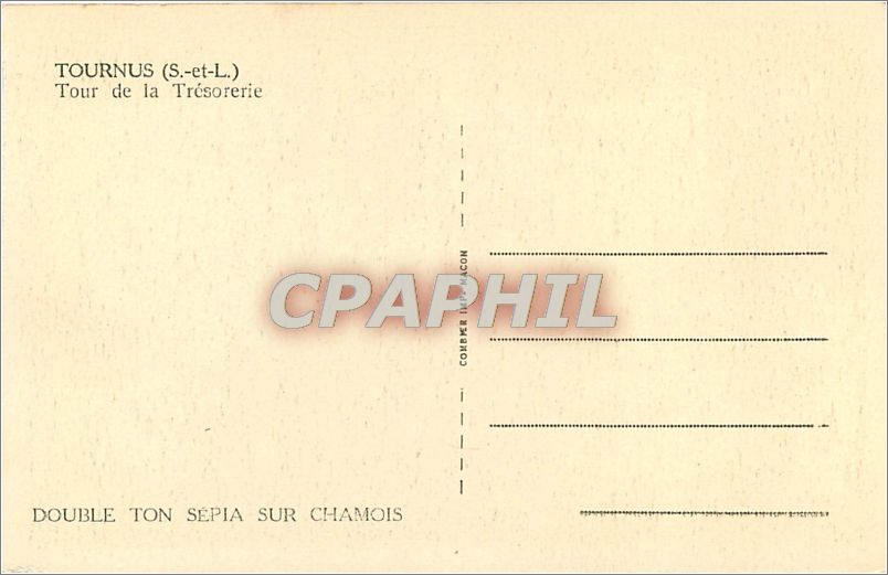 CPA Tournus S et L Tour de la Tresorerie  — Rückseite