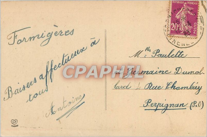 CPA Les Pyrenees Orientales Excursion au Capcie Formigueres Grand Etang de Camporrils  — Rückseite