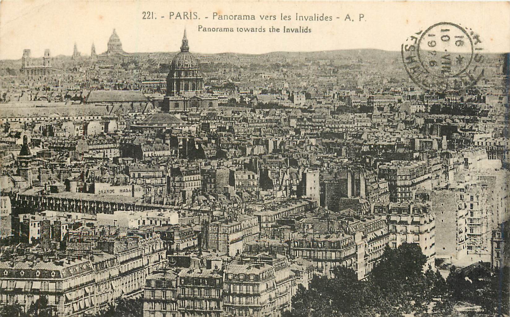 CPA Paris Panorama vers les Invalides 