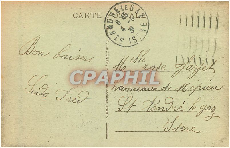 CPA Paris Gare du Nord  — Rückseite