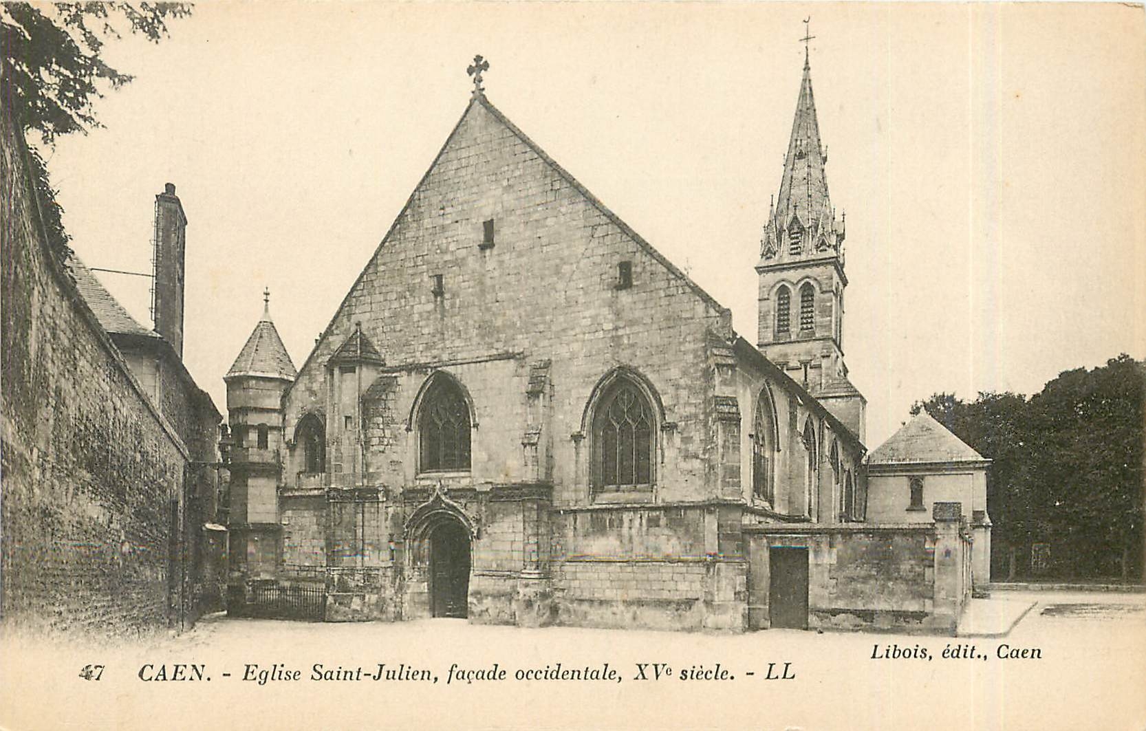 CPA Caen Eglise Saint Julien facade occidentale 