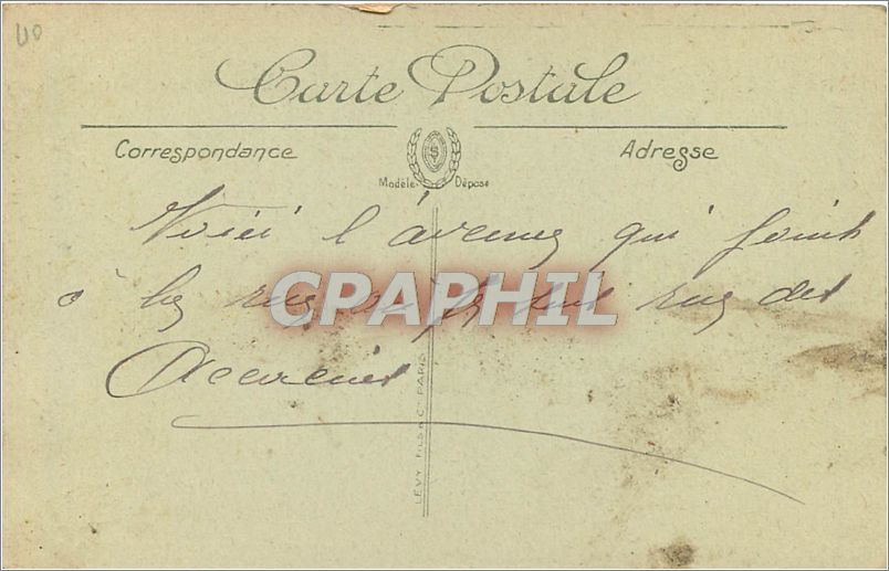 CPA Paris Panorama pris de l'Arc de Triomphe sur les Avenues du Bois et de la Grande Armee  — Rückseite
