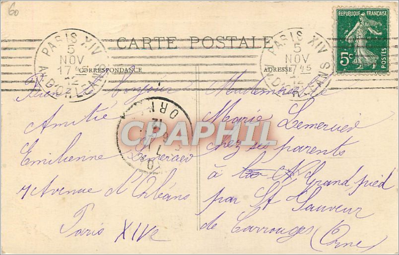 CPA Paris L'Hotel de Ville  — Rückseite