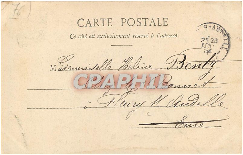 CPA Forges les Eaux Pont rustique sur l'Andelle dans le Parc de l'Etablissement thermal  — Rückseite