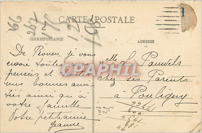 CPA Rouen Palais de Justice  — Rückseite