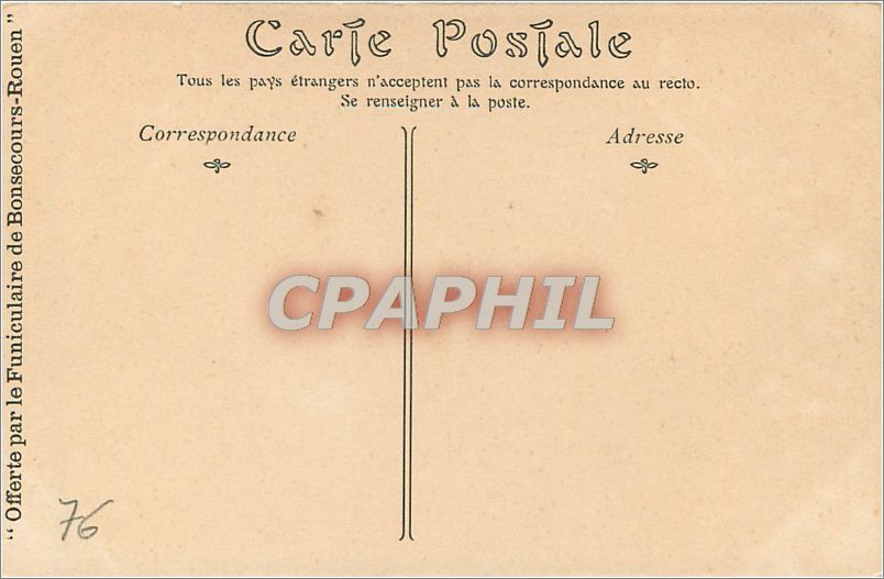 CPA Rouen Vue Generale prise du Bon Secour  — Rückseite