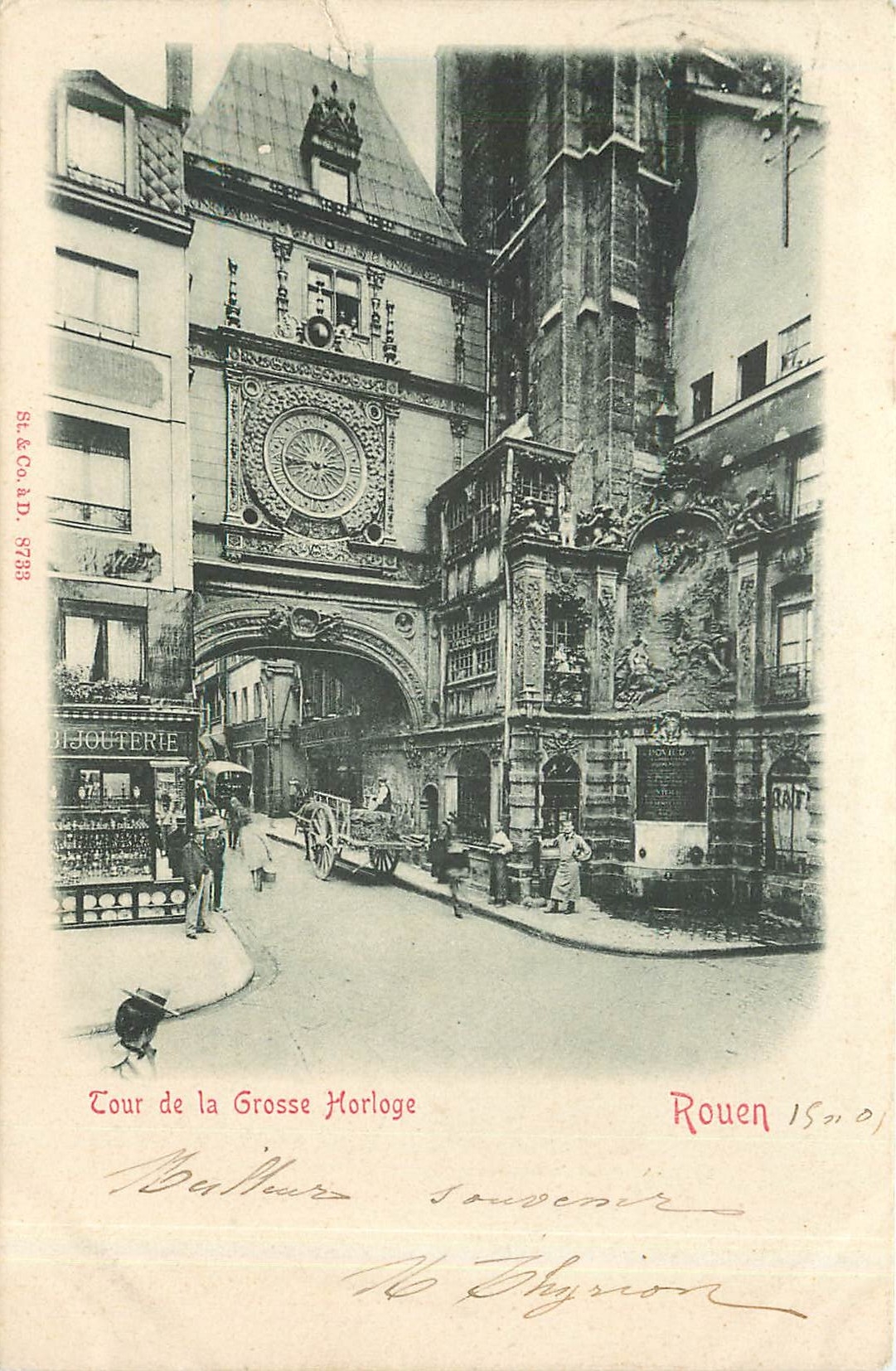CPA Rouen Tour de la Grosse Horloge 
