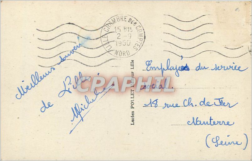 CPA Lille Le Palais des Beaux Arts  — Rückseite