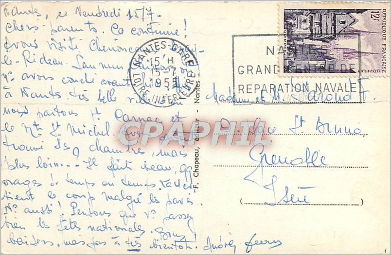 CPA Nantes La Cathedrale L'Interieur L'Abside La Facade  — Rückseite