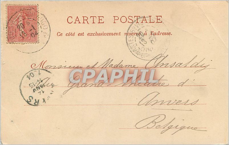CPA Nantes Hotel de Ville  — Rückseite